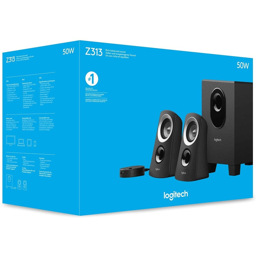 Système de haut-parleurs 2.1 Logitech Z313 - 25 W RMS - Noir