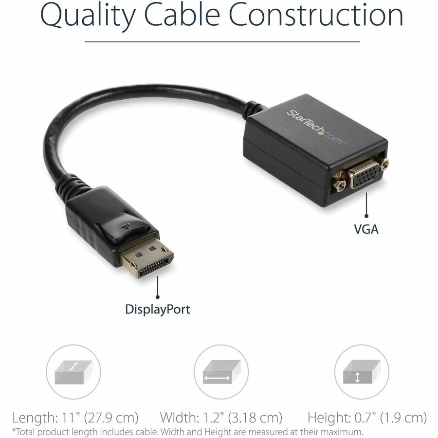 StarTech DisplayPort to VGA Adapter, Active DP to VGA Converter
