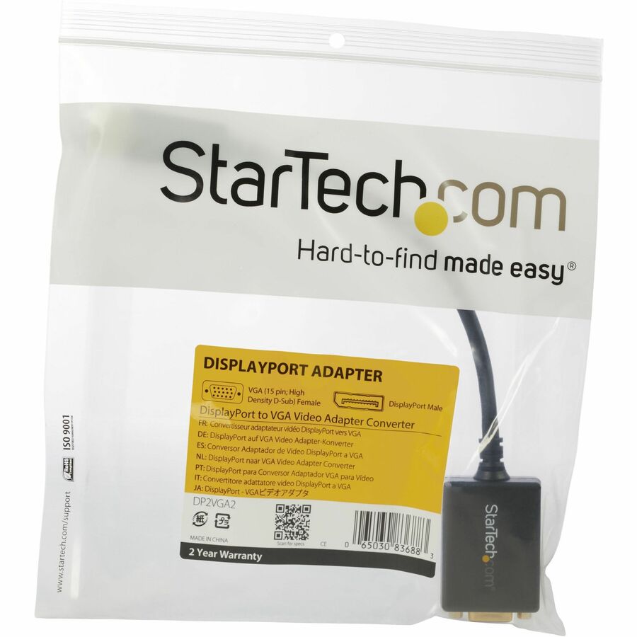 StarTech DisplayPort to VGA Adapter, Active DP to VGA Converter