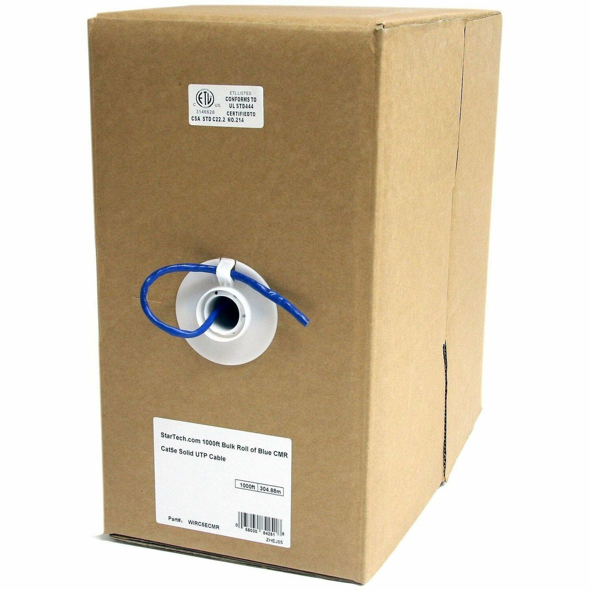 StarTech.com Bulk Cat 5e Ethernet Cable - 1000 ft. (304,8m) - Solid - CMR-Rated - Blue
