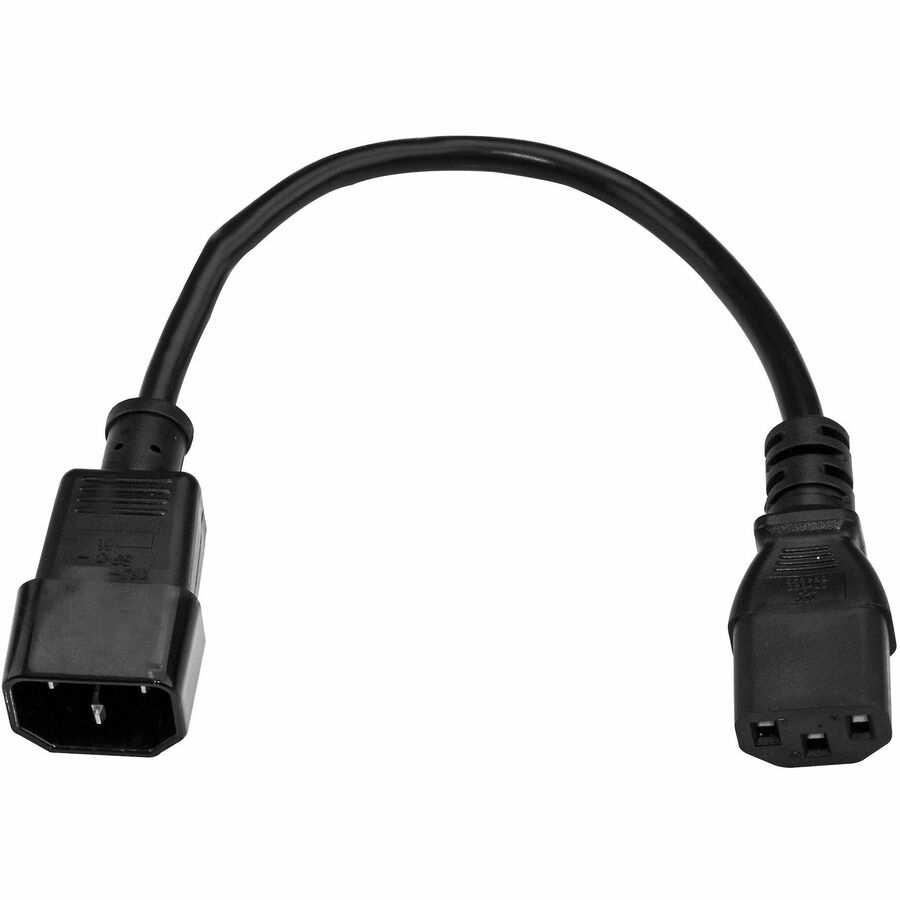 StarTech.com 3ft (1m) Power Extension Cord, C14 to C13, 10A 125V, 18AWG, Computer Power Cord Extension, Power Supply Extension Cable