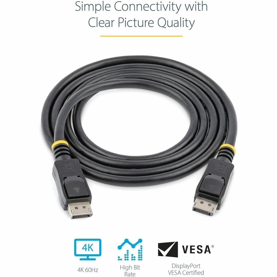 StarTech.com 50cm (1.6ft) DisplayPort 1.2 Cable, 4K x 2K UHD VESA Certified DisplayPort Cable, DP Cable/Cord for Monitor, w/ Latches