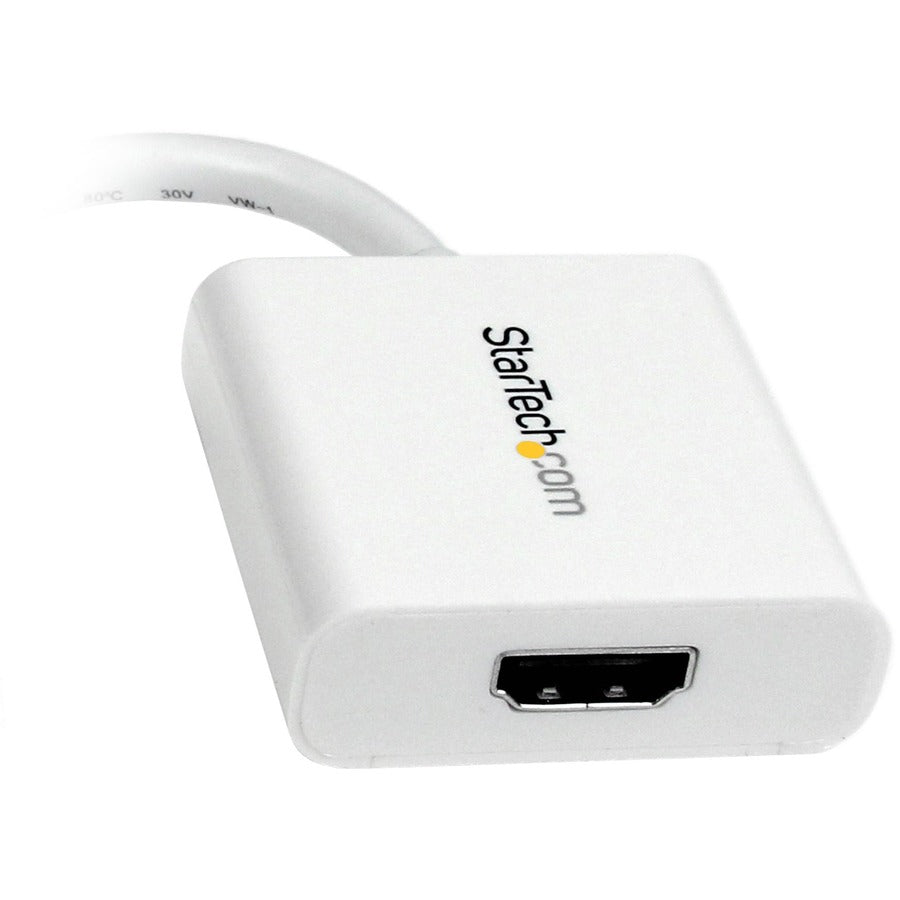 StarTech.com Mini DisplayPort to HDMI adapter, 1080p, plug-and-play, gold-plated connectors, portable, works with Surface, MacBook, and Ultrabooks.
