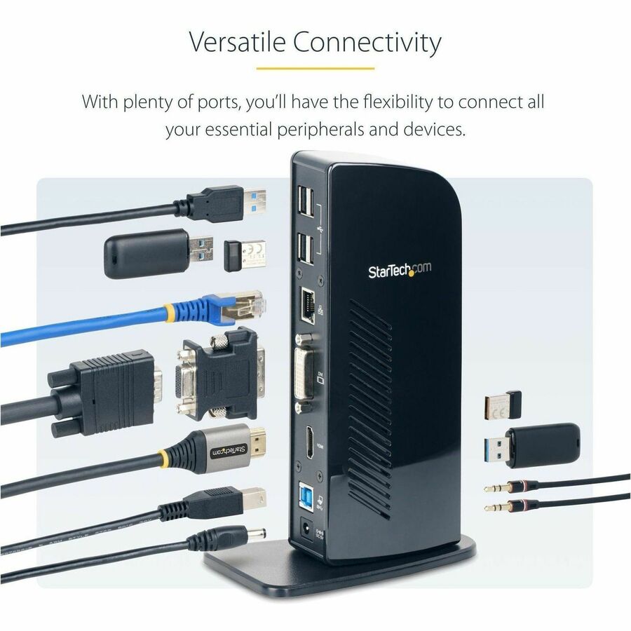 StarTech Dual Monitor USB 3.0 Laptop Docking Station with HDMI & DVI/VGA