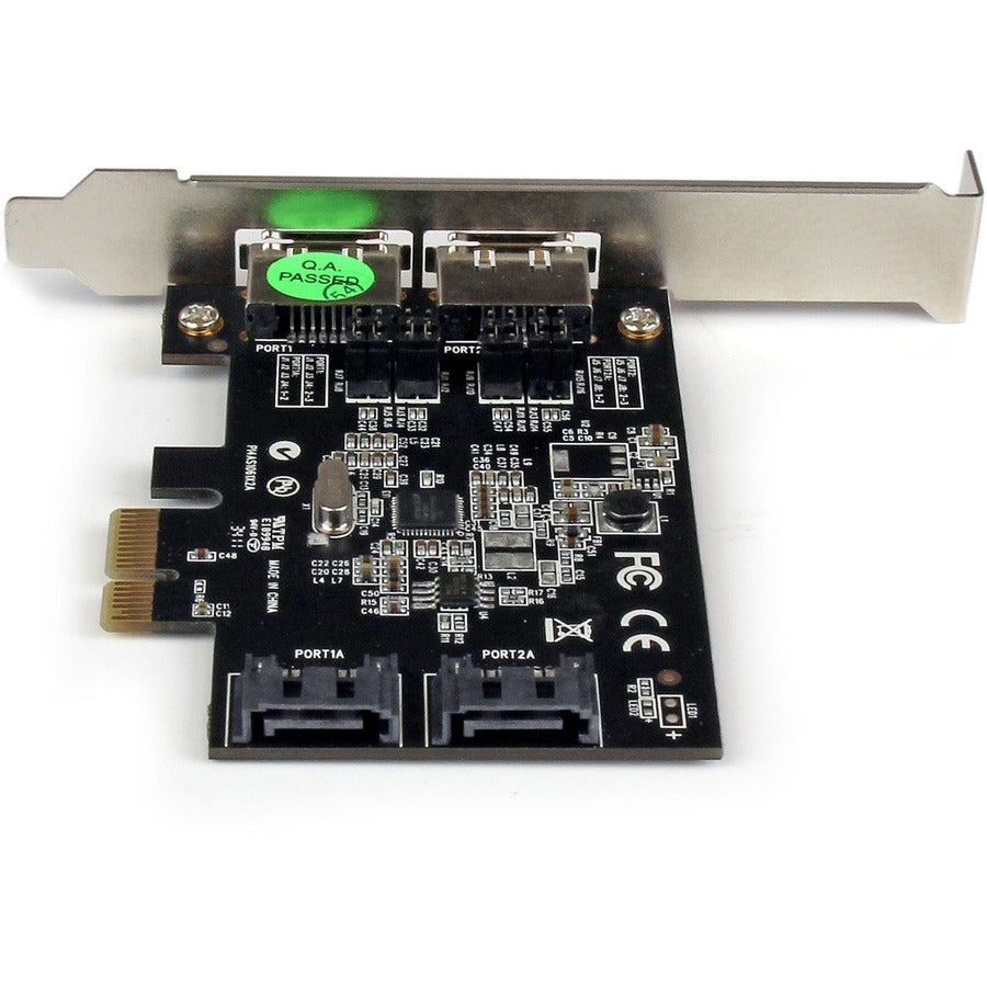 StarTech.com Carte contrôleur eSATA PCI Express SATA 6 Gbit/s 2 ports - Carte double port PCIe SATA III - 2 ports internes/2 ports externes