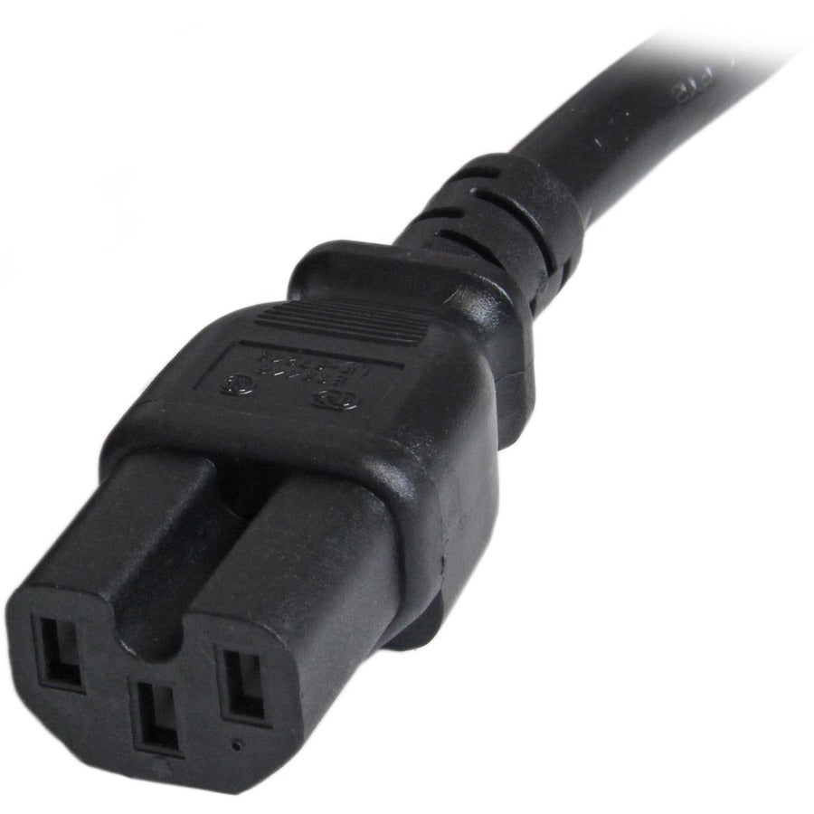 Rallonge robuste StarTech.com de 1,8 m (6 pi), câble d'alimentation noir IEC C14 vers IEC C15, 15 A, 250 V, 14 AWG, gros calibre