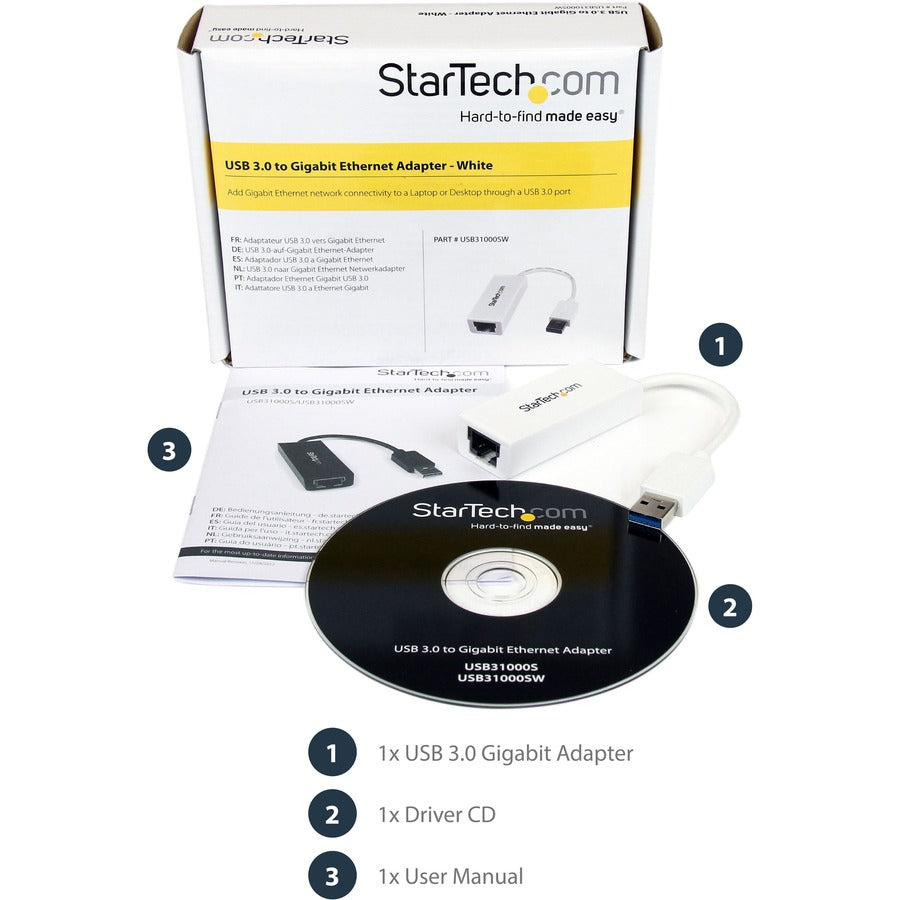 StarTech USB 3.0 Gigabit Ethernet Adapter White