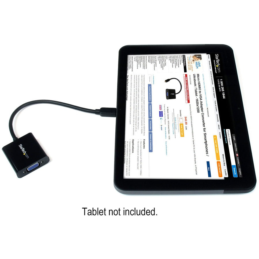 StarTech.com Micro HDMI® to VGA Adapter Converter for Smartphones / Ultrabook / Tablet - 1920x1080