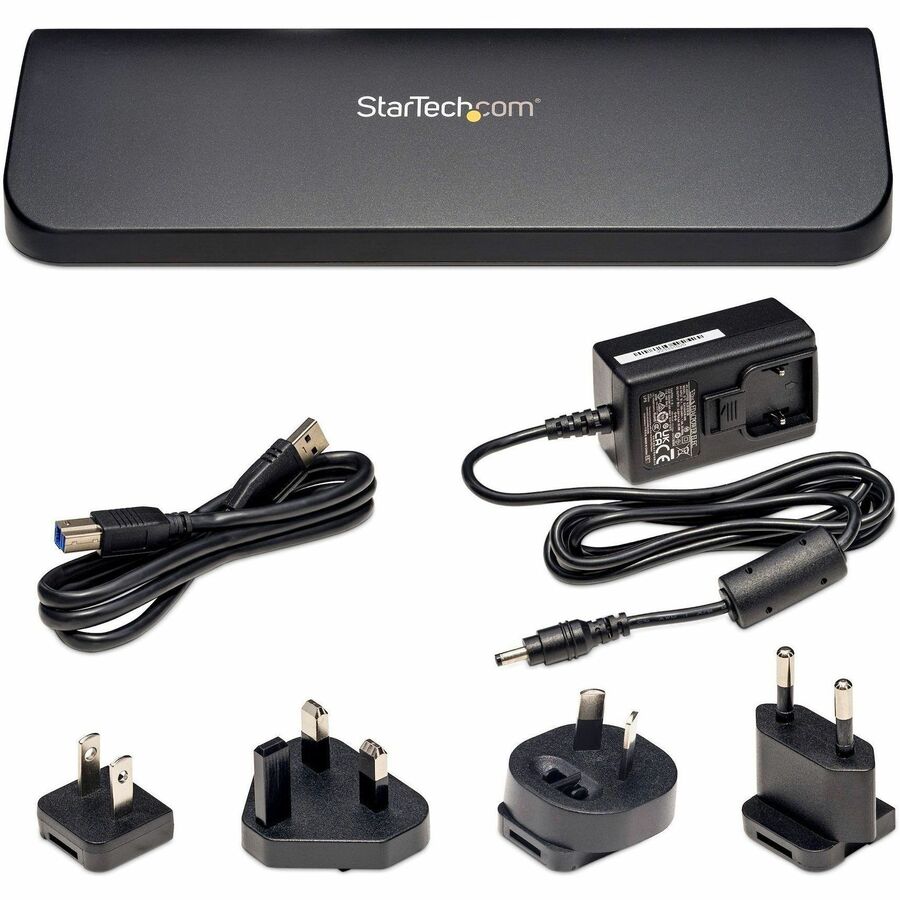 Station d'accueil USB 3.0 pour ordinateur portable StarTech.com, double écran, HDMI et DVI/VGA, 3 hubs USB-A, GbE, audio, station d'accueil USB-A universelle, Windows/Mac, TAA