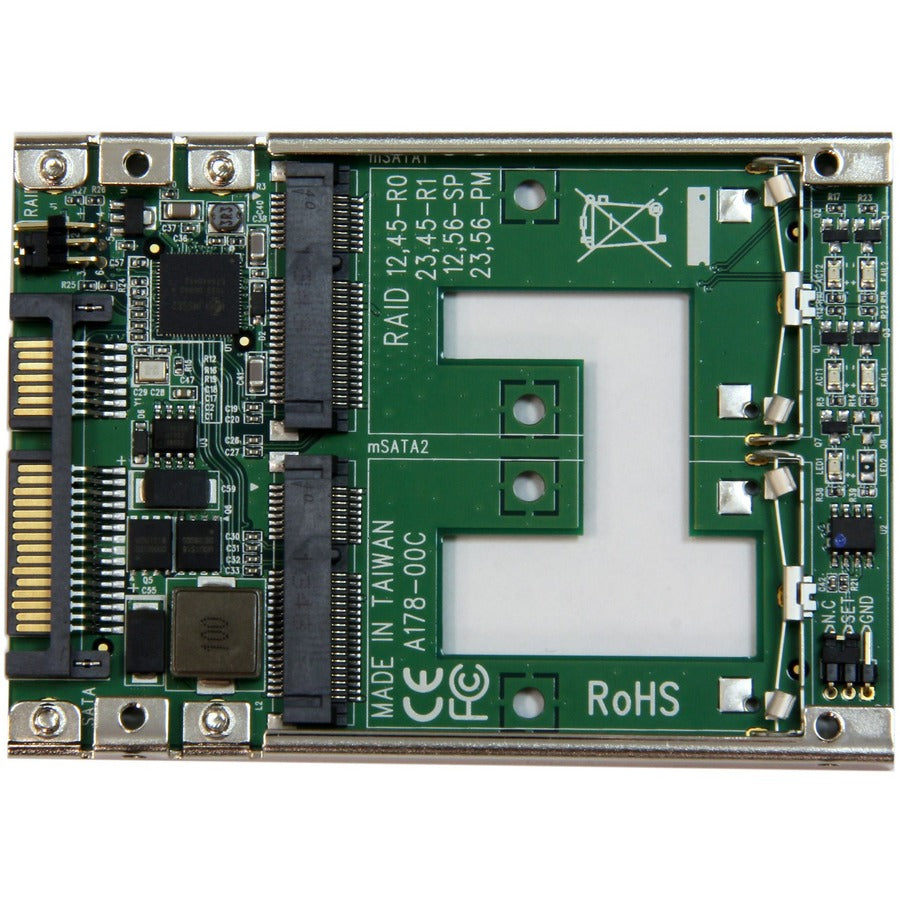 Adaptateur convertisseur StarTech.com double SSD mSATA vers SATA RAID 2,5 pouces