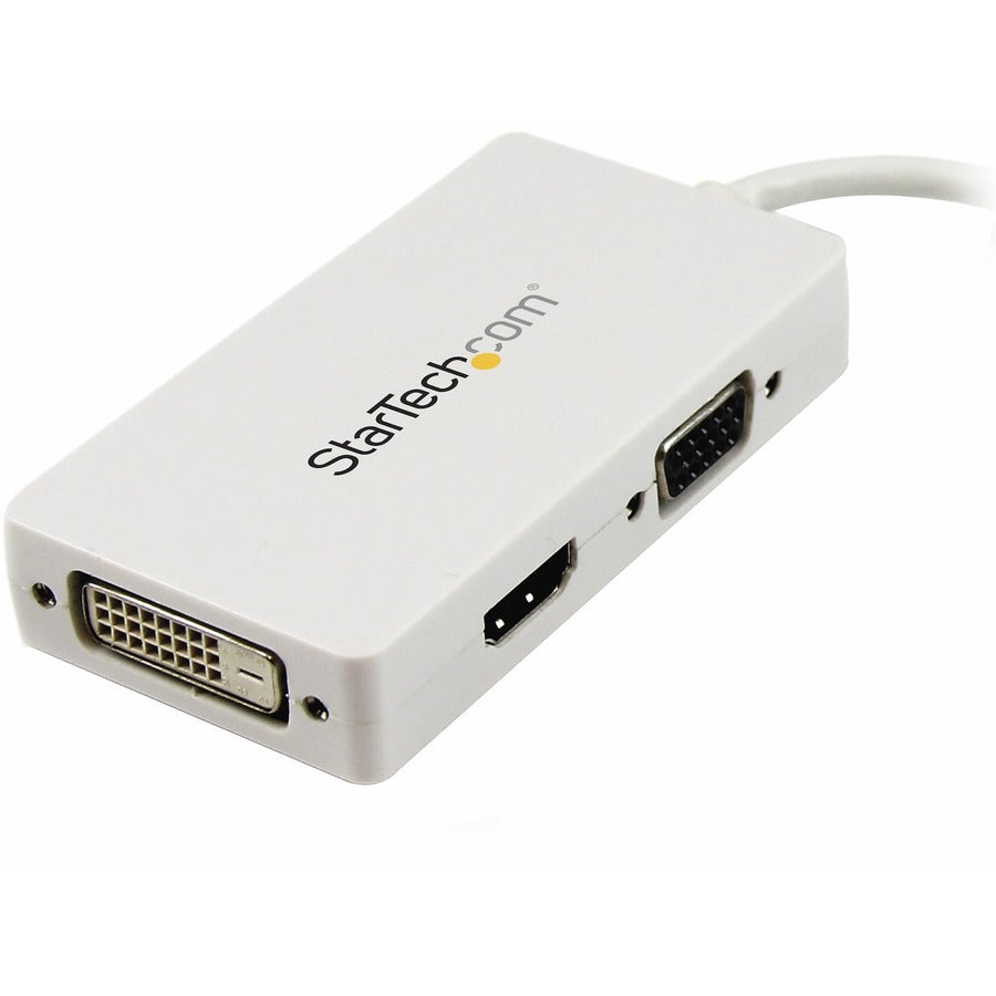 Adaptateur audio/vidéo de voyage StarTech.com : convertisseur 3-en-1 Mini DisplayPort vers VGA, DVI ou HDMI - Blanc