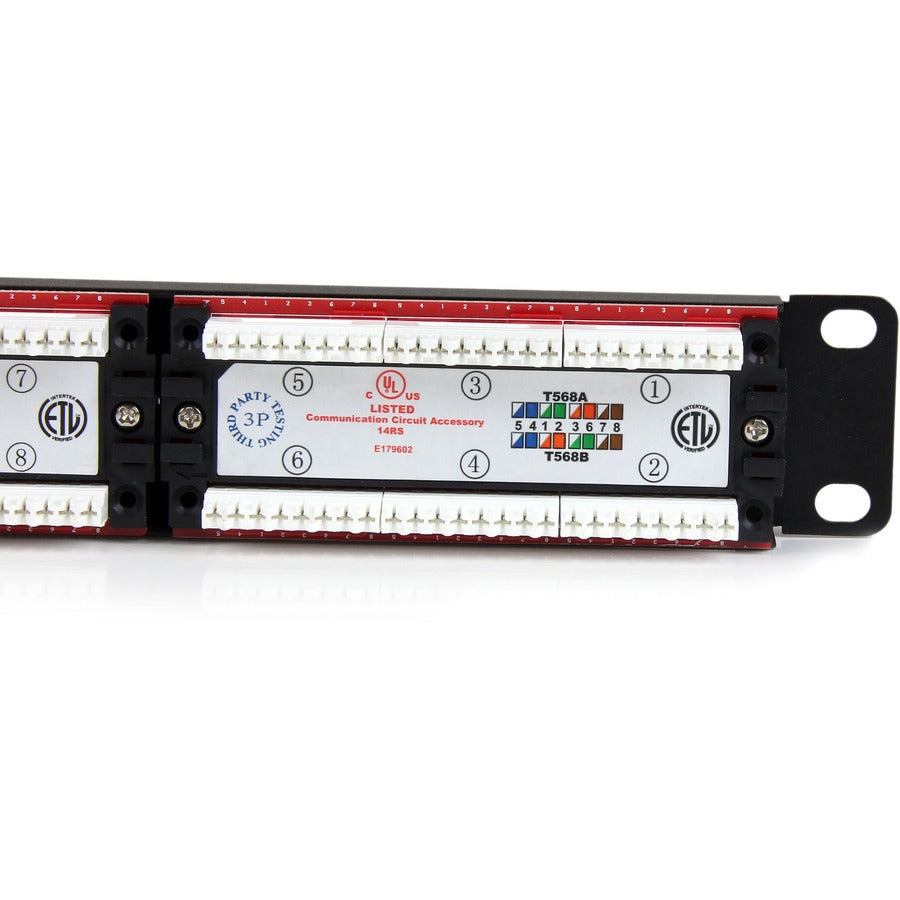 StarTech.com 24 Port 1U Rackmount Cat 6 110 Patch Panel