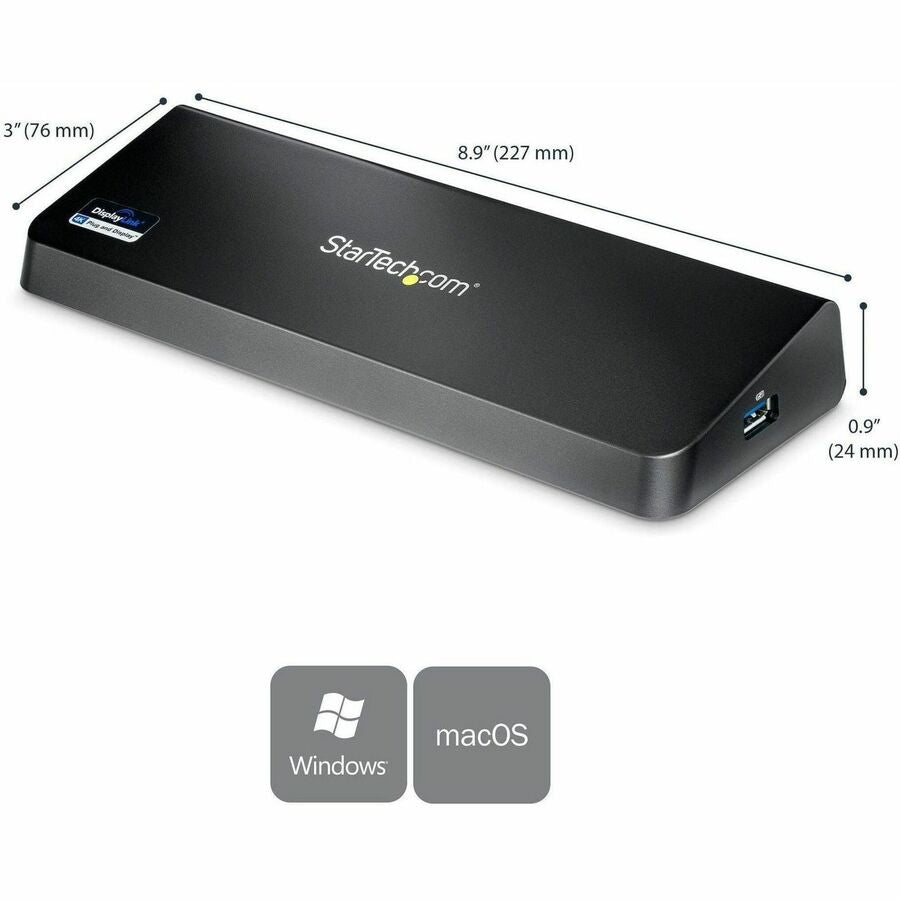 StarTech.com USB 3.0 Docking Station Dual Monitor with HDMI & 4K DisplayPort - 4x USB-A, Ethernet - USB Type A Universal Laptop Dock
