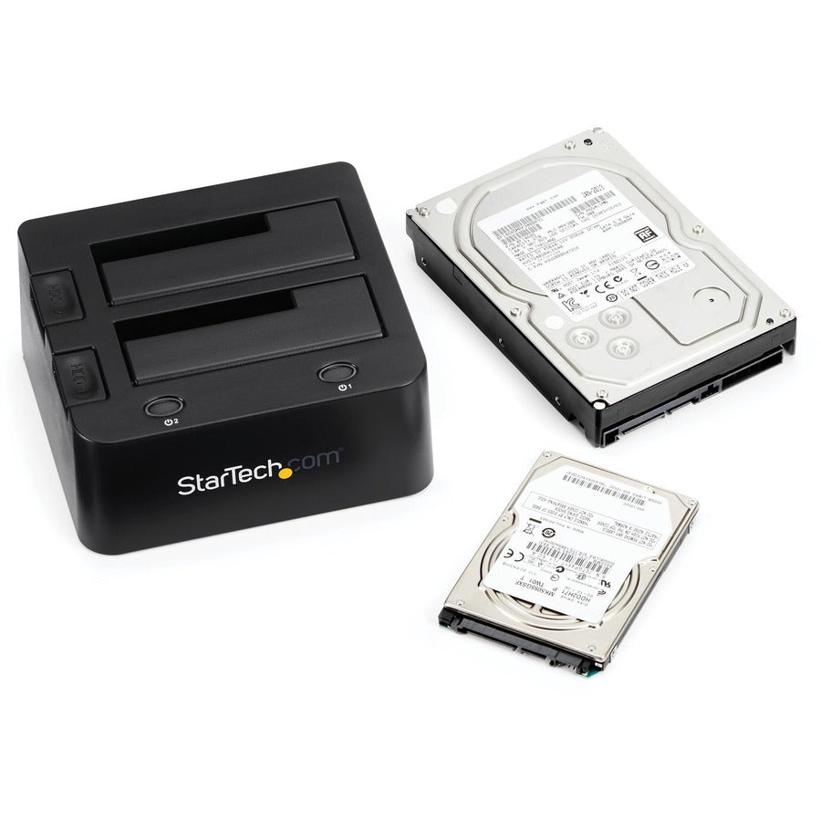 Station d'accueil StarTech.com double baie USB 3.0 vers SATA et IDE pour disque dur, SATA III et IDE 2,5/3,5 pouces (40 broches), station d'accueil SSD/HDD, chargement par le haut
