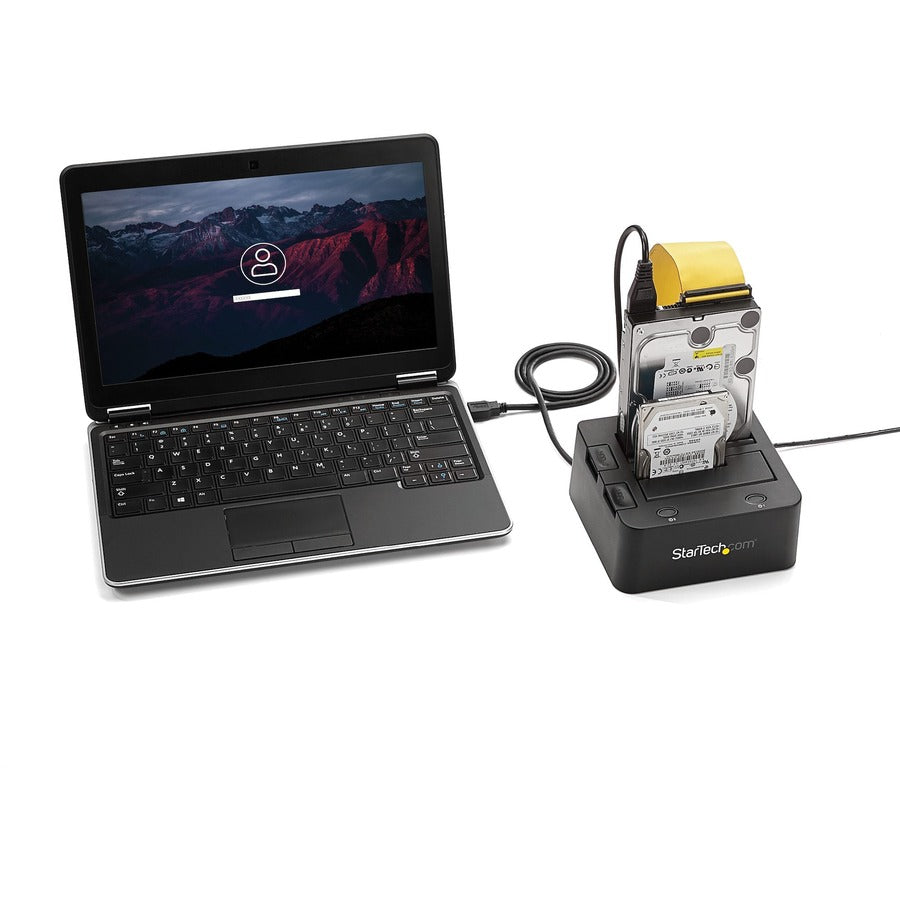 Station d'accueil StarTech.com double baie USB 3.0 vers SATA et IDE pour disque dur, SATA III et IDE 2,5/3,5 pouces (40 broches), station d'accueil SSD/HDD, chargement par le haut