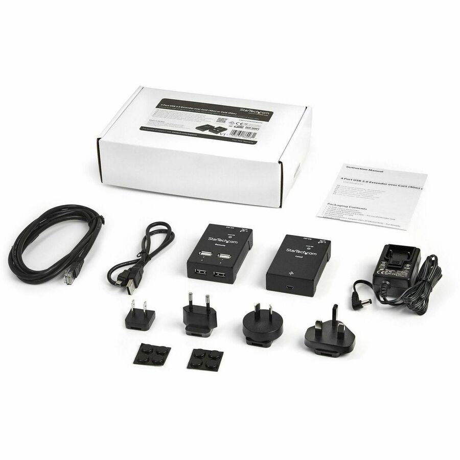Rallonge USB 2.0 4 ports StarTech.com sur Cat5 ou Cat6, jusqu'à 40 m