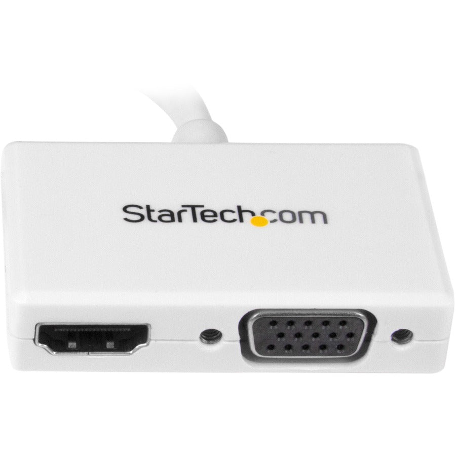 Adaptateur audio/vidéo de voyage StarTech.com - Convertisseur Mini DisplayPort vers HDMI ou VGA 2 en 1 - Blanc