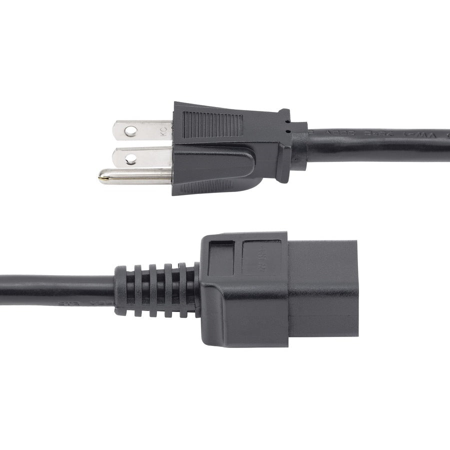 StarTech.com 10ft (3m) Heavy Duty Power Cord, NEMA 5-15P to C19, 15A 125V, 14AWG, Computer Power Cord, Heavy Gauge Power Cable