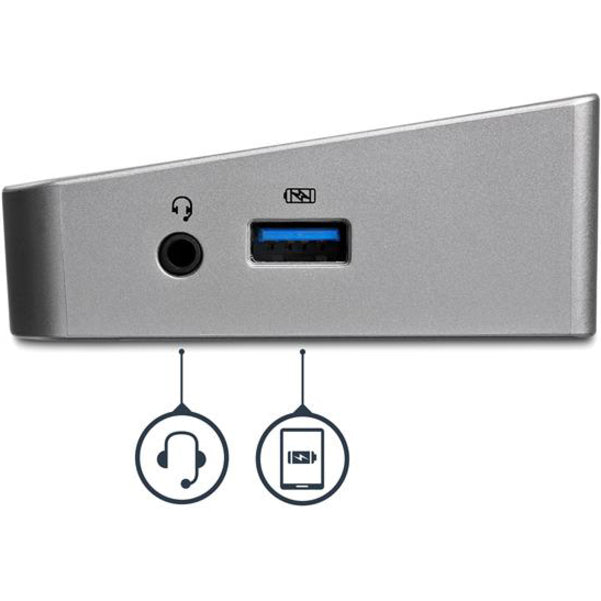 StarTech.com Triple Monitor USB 3.0 Docking Station for Laptops - Mac & Windows - USB Fast Charge Port - Up to 4K - USB3DOCKH2DP