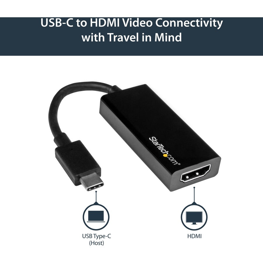 StarTech.com - Adaptateur USB-C vers HDMI - 4K 30 Hz - Noir - Adaptateur USB Type-C vers HDMI - USB 3.1 - Compatible Thunderbolt 3