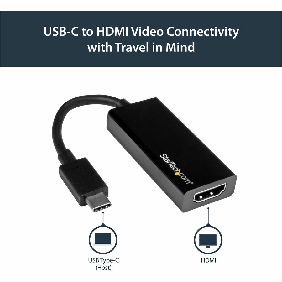 StarTech.com - Adaptateur USB-C vers HDMI - 4K 30 Hz - Noir - Adaptateur USB Type-C vers HDMI - USB 3.1 - Compatible Thunderbolt 3
