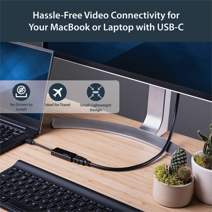StarTech.com - Adaptateur USB-C vers HDMI - 4K 30 Hz - Noir - Adaptateur USB Type-C vers HDMI - USB 3.1 - Compatible Thunderbolt 3