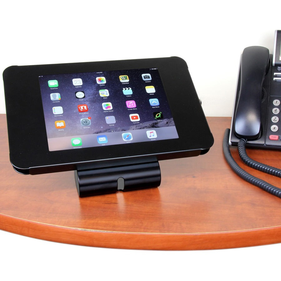 StarTech.com Secure Tablet Stand - Security lock protects your tablet from theft and tampering - Easy to mount to a desk / table / wall or directly to a VESA compatible monitor mount - Supports iPad and other 9.7" tablets - Steel Construction - Thread the