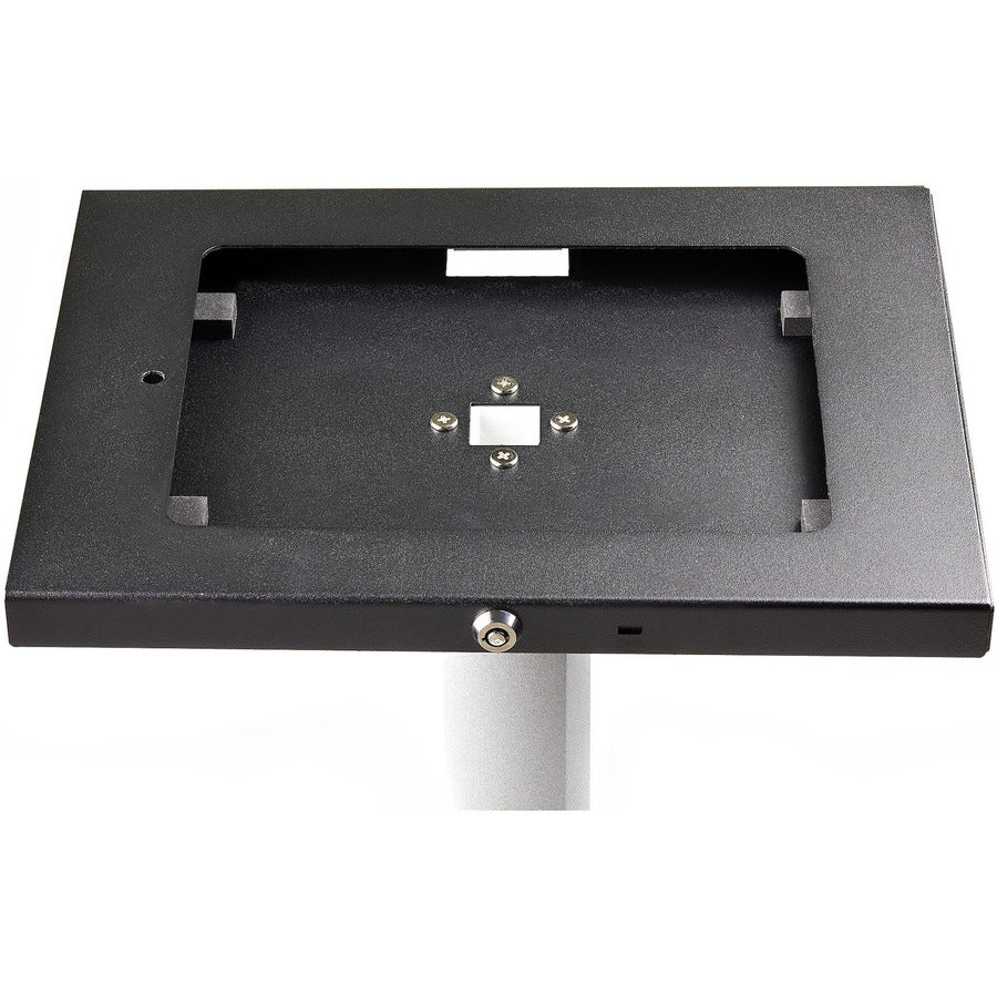 StarTech.com Secure Tablet Floor Stand - Security lock protects your tablet from theft and tampering - Supports iPad and other 9.7" tablets - Fixed Height of approx. 42" (1060 mm) - Built-in cable management - Covered Home button - TAA compliant - Thread