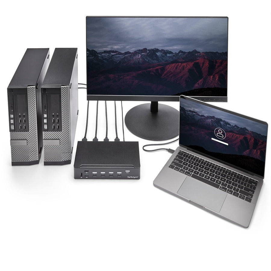 Commutateur KVM HDMI 4 ports StarTech.com - Hub USB 3.0 intégré pour périphériques - 1080p