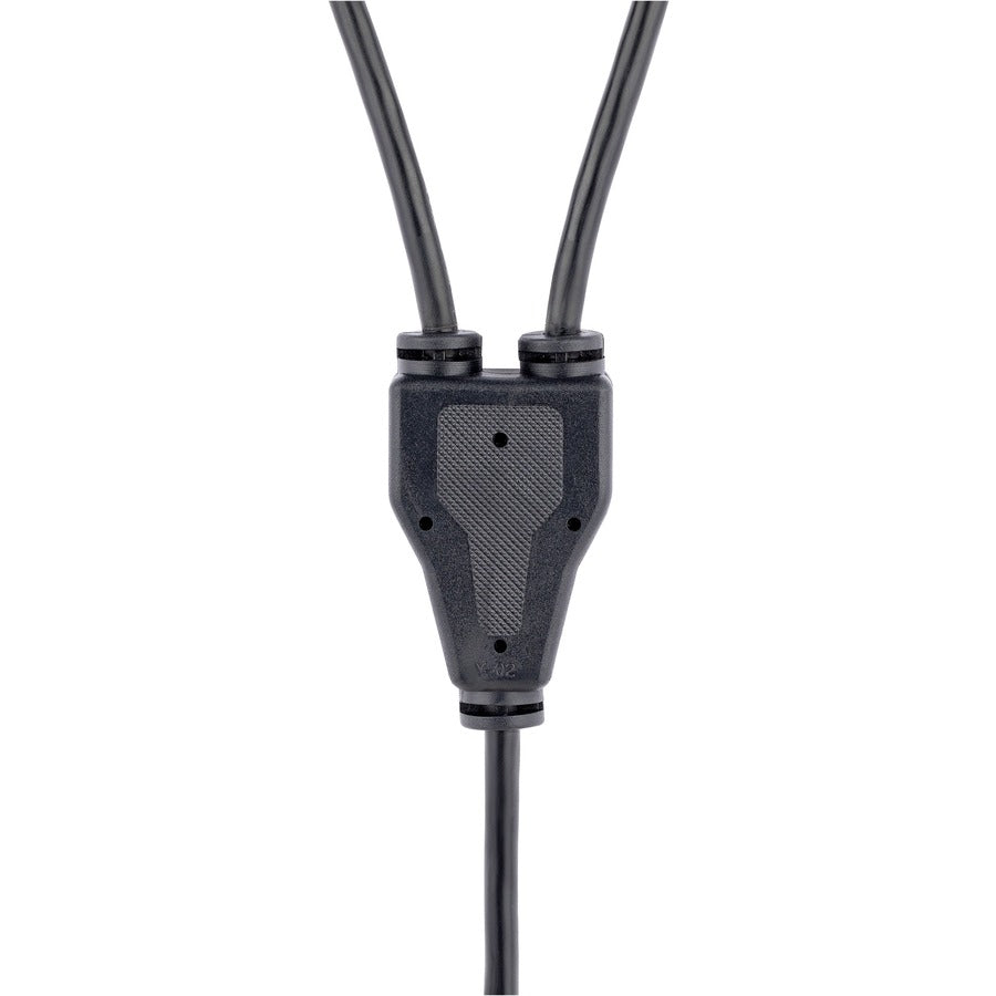 StarTech.com Cordon d'alimentation en Y pour ordinateur, 3 m (10 pi), NEMA 5-15P vers C13, 10 A 125 V, 18 AWG, noir. Cordon d'alimentation de remplacement pour PC, câble d'alimentation pour téléviseur/moniteur.