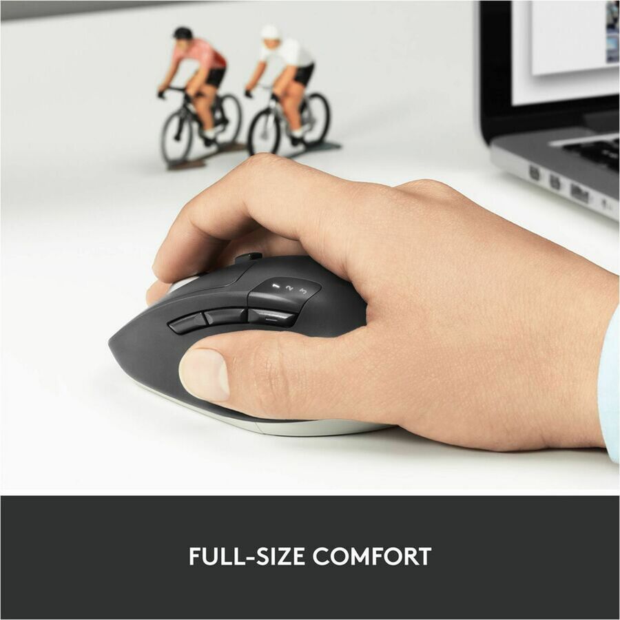 Logitech M720 Triathlon Multi-Device Wireless Mouse, Bluetooth, USB Unifying Receiver, 1000 DPI, 8 Buttons, 2-Year Battery, Compatible with Laptop, PC, Mac, iPadOS - Black