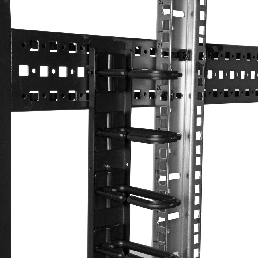 StarTech.com Vertical Cable Organizer with D-Ring Hooks - Vertical Cable Management Panel - 40U - 6 ft.