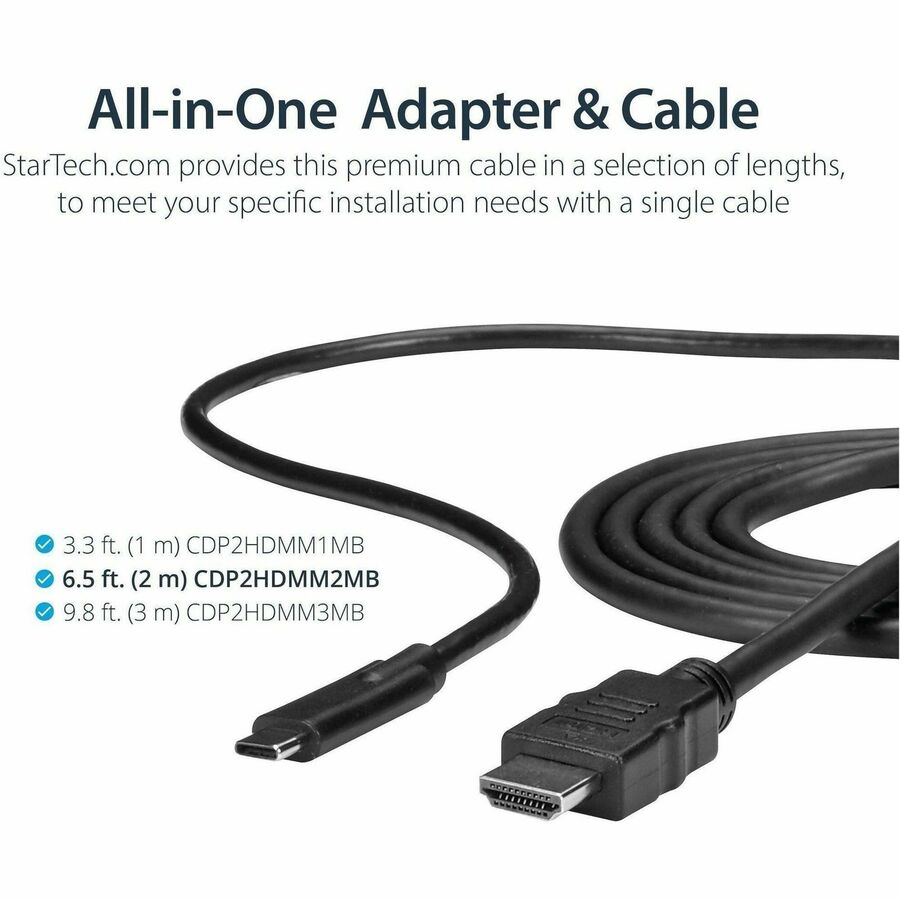 Câble USB-C vers HDMI StarTech.com - 2 m - USB-C vers HDMI 4K 60 Hz - USB Type-C vers HDMI - Câble pour écran d'ordinateur