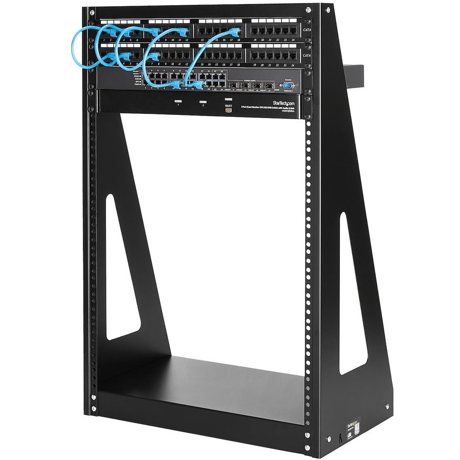 StarTech.com Rack serveur robuste 16U à 2 montants, petit rack réseau ouvert 48 cm pour équipements informatiques domestiques et professionnels, conforme aux normes TAA