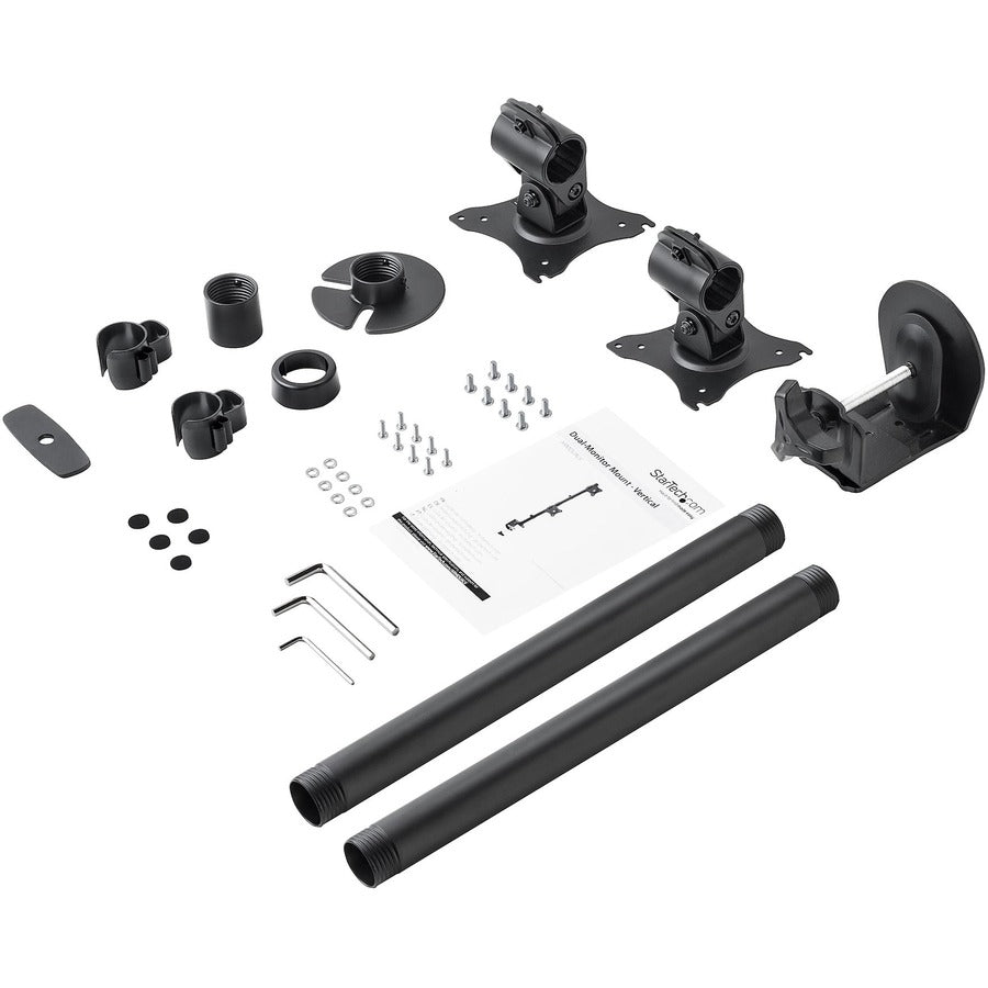 Support de bureau StarTech.com pour deux écrans, vertical, bras en acier pour deux écrans, pour écrans VESA jusqu'à 27 pouces (10 kg), réglable