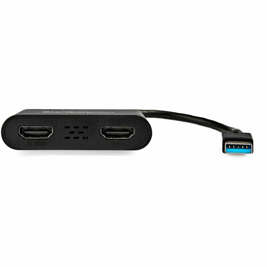 StarTech.com USB 3.0 to Dual HDMI Adapter, 1x 4K & 1x 1080p, External Graphics Card, USB Type-A Dual Monitor Display Adapter, Windows Only