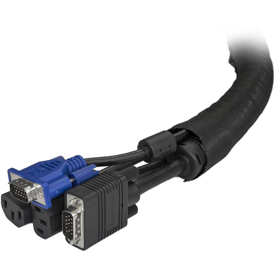 StarTech.com Gaine de gestion de câbles 2 m (6,5 pi) - Gaine de gestion de câbles flexible - Protection/organiseur de câbles spiralé extensible - Découpable