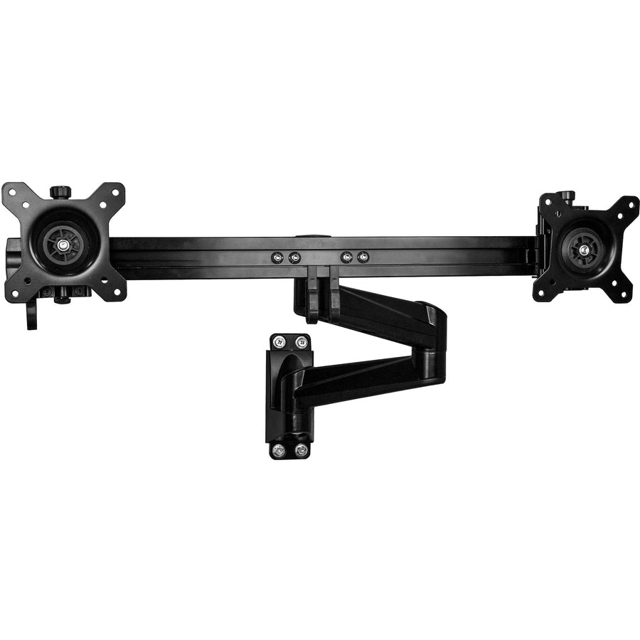 StarTech.com Bras de fixation murale pour deux écrans, support mural VESA ergonomique et articulé pour deux écrans de 24 pouces (5 kg), barre transversale réglable