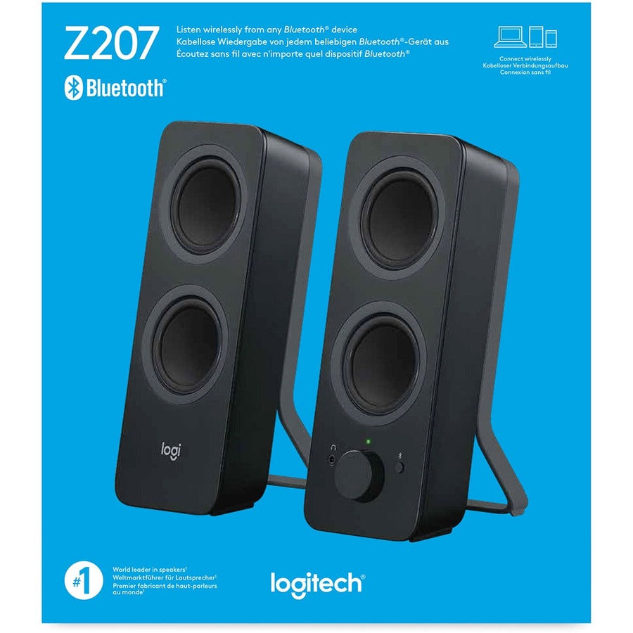 Système d'enceintes Bluetooth Logitech Z207 - 5 W RMS - Noir