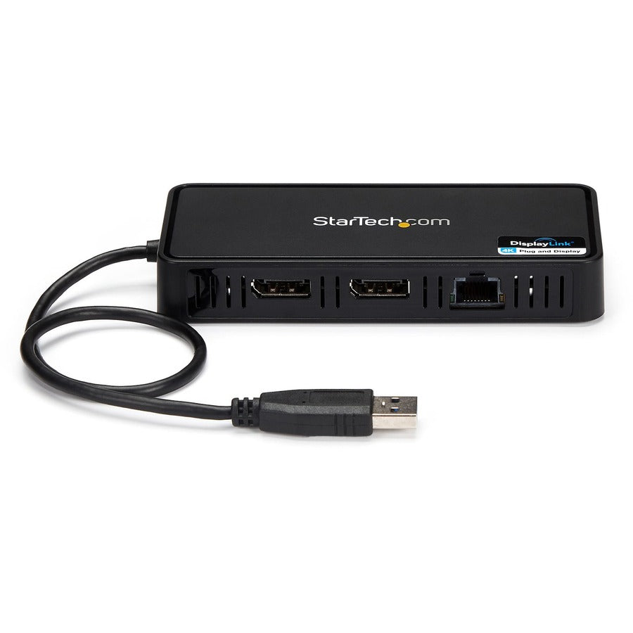 StarTech.com USB 3.0 Mini Dock - Dual Monitor USB Type-A Laptop Docking Station - DisplayPort 4K 60Hz & Gigabit Ethernet - 1' (30cm) cable