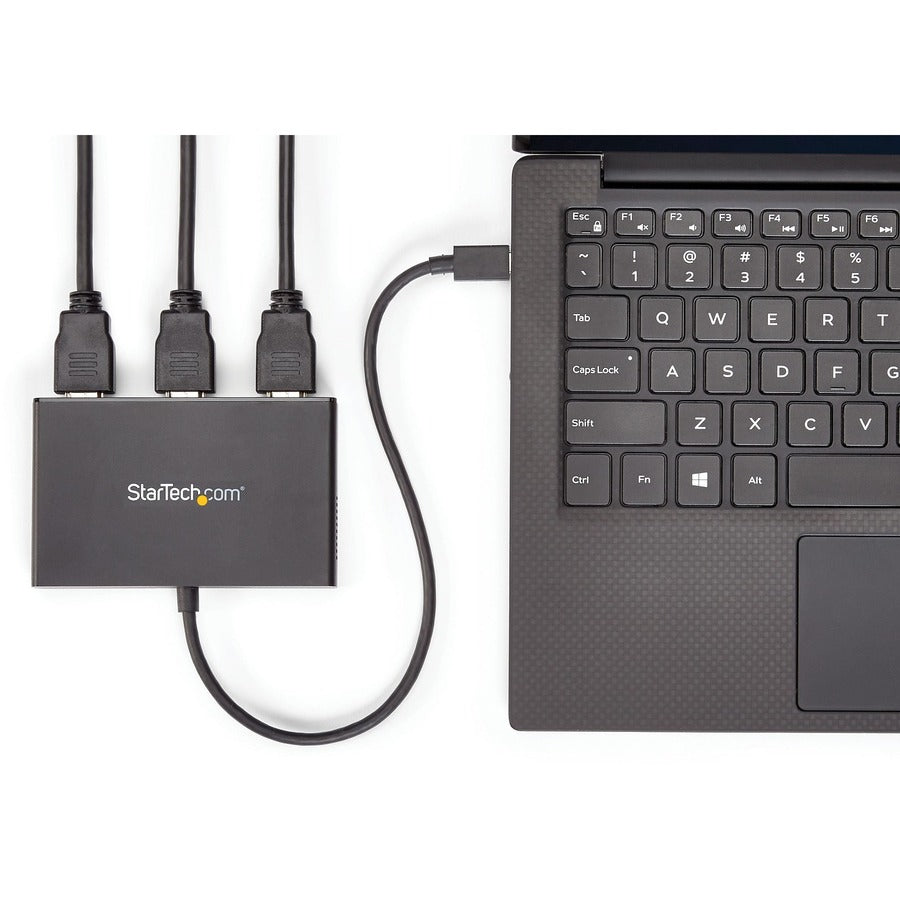 StarTech.com 3-Port USB-C Multi-Monitor Adapter, Type-C to 3x HDMI MST Hub, Triple 1080p HDMI Laptop Display Extender / Splitter, Windows