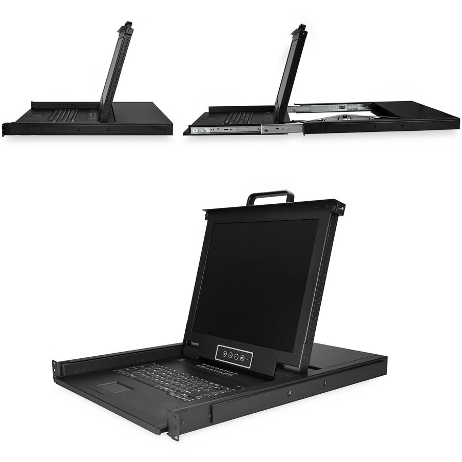 StarTech.com 16 Port Rackmount KVM Console w/ Cables - Integrated KVM Switch w/ 17" LCD - 1U LCD KVM Drawer 50000 MTBF - USB + VGA Support