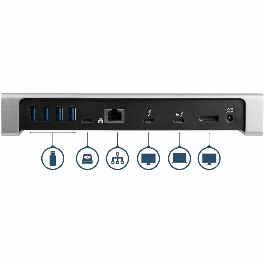 StarTech.com Thunderbolt 3 Dock - Dual Monitor 4K 60Hz TB3 Docking Station with DisplayPort - 85W Power Delivery, 6-Port USB 3.0, SD, GbE
