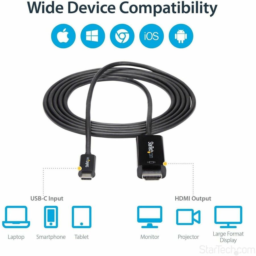 StarTech.com 6ft (2m) USB C to HDMI Cable