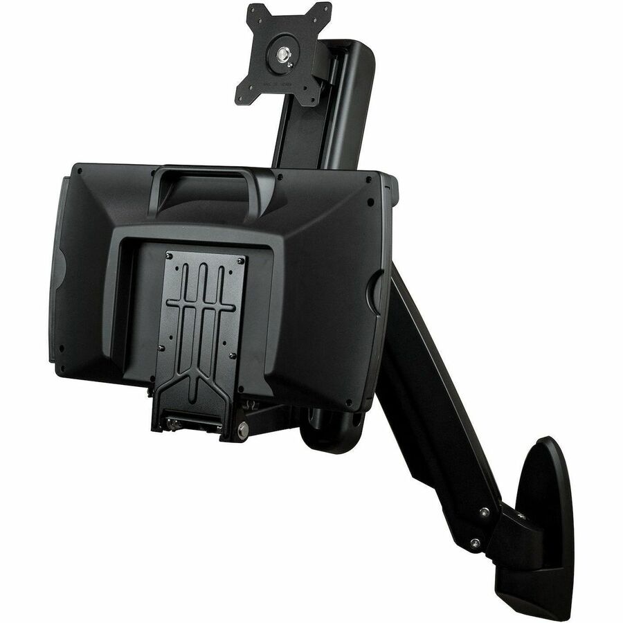 StarTech.com Wall Mount Workstation, Full Motion Standing Desk, Ergonomic Height Adjustable Monitor & Keyboard Tray Arm, For VESA Display
