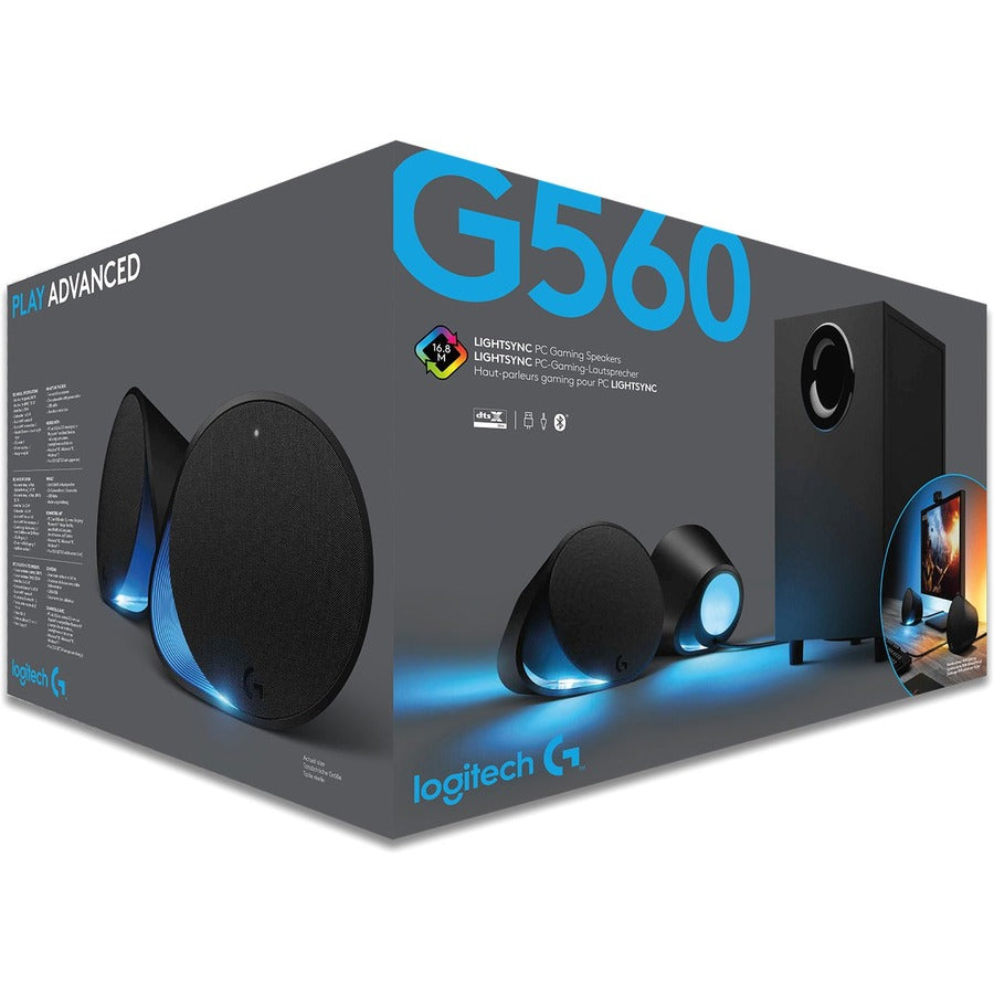 Système d'enceintes Bluetooth 2.1 Logitech LIGHTSYNC G560 - 240 W RMS - Noir