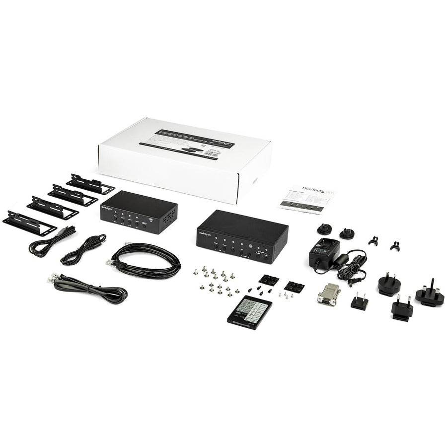 StarTech.com Multi-Input HDBaseT Extender Kit with Built-In Switch and Video Scaler - DisplayPort HDMI and VGA Over CAT6 or CAT5e