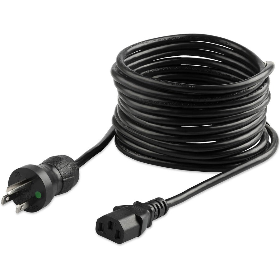 StarTech.com 15ft (4.5m) Hospital Grade Power Cord, 18AWG, NEMA 5-15P to C13, 10A 125V, Green Dot Medical Power Cable, Monitor Power Cable