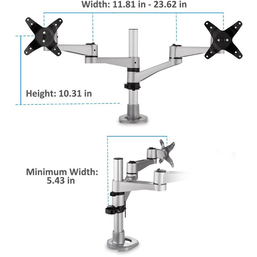 ViewSonic Dual Monitor Mounting Arm for Two Monitors up to 24" Each
