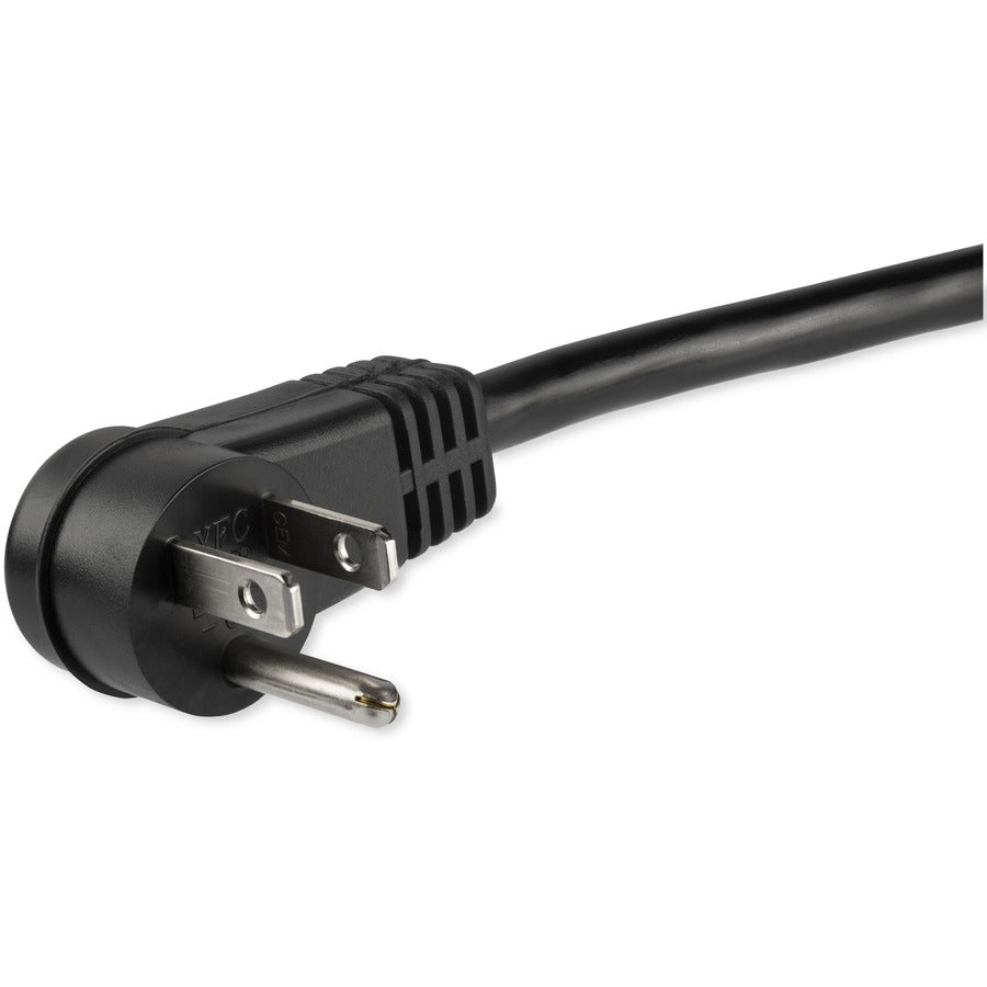 Rallonge d'alimentation StarTech.com de 0,3 m (1 pi), angle droit NEMA 5-15P vers NEMA 5-15R, 13 A 125 V, 16 AWG, noir